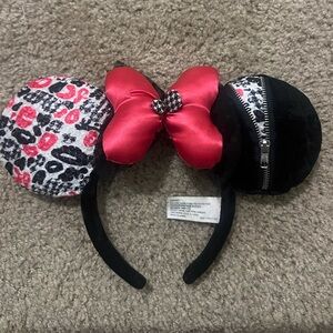 Punk Minnie Ears with zippers *Rare* Disney